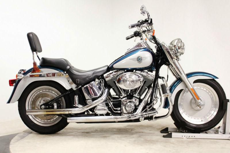 2004 harley-davidson two tone teal / silver fat boy flstfi injected motorcycle