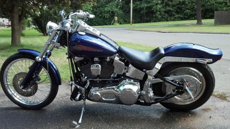 1999 Harley Davidson Softail Custom FXSTC Lots of chrome,lowered,Cobalt Blue.