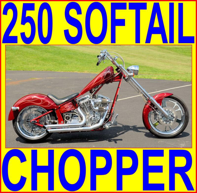 2003 vengeance raider show polished s&s 113" softail 250 tire chopper low miles!