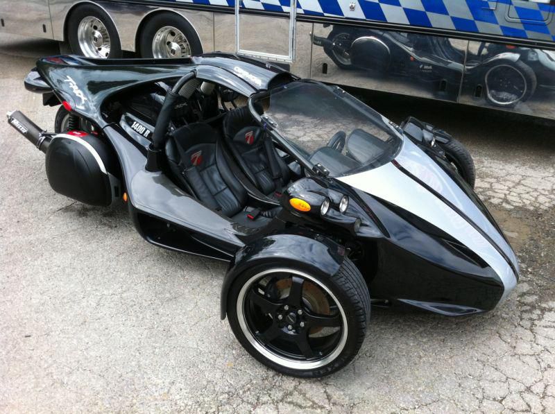2007 campagna motors t-rex14r black exotic reverse trike 6,100 miles - trike