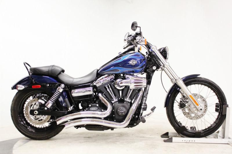 2012 Harley-Davidson Blue Flame Dyna Wide Glide Motorcycle with Custom Pipes