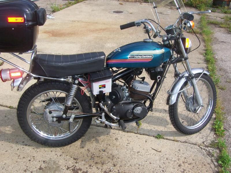 1974 harley davidson Z90 trailbike,74,aermacchi,barn find,865 original miles