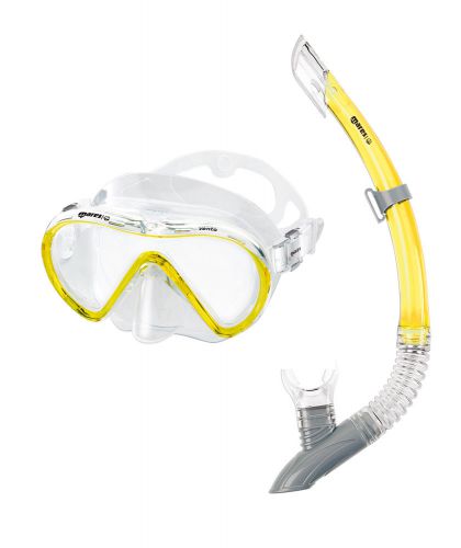 Mares Set Vento - Yellow Mask &amp; Snorkel Scuba Diving FreeDive SpearFishing