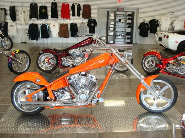 American ironhorse legend sc beautiful candy orange custom chopper