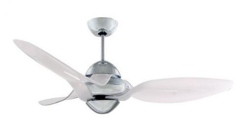 Vento Clover 54 in. Indoor Chrome Ceiling Fan with 3 Snow White Blades