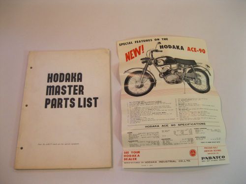 Vintage Hodaka Ace 90 100 Motorcycle Dealership&#034; Parts List &#034; Catalog w/ Racing